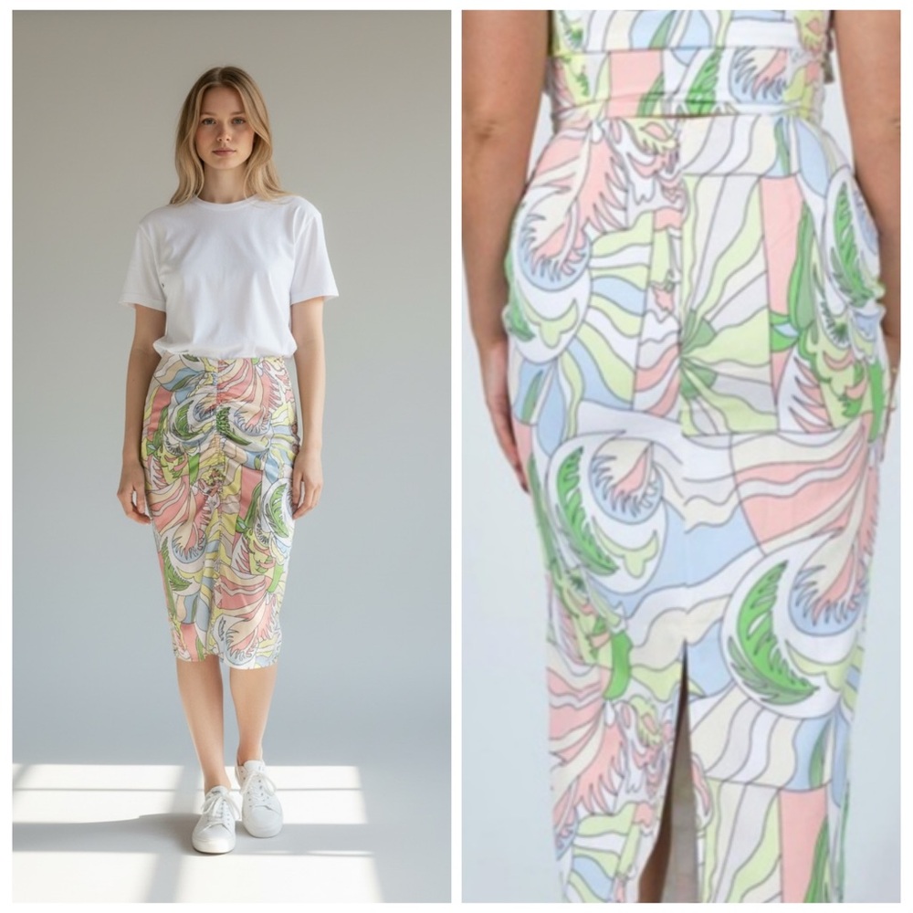 PRINCESS POLLY Amora Pastel Ruched Pencil Skirt